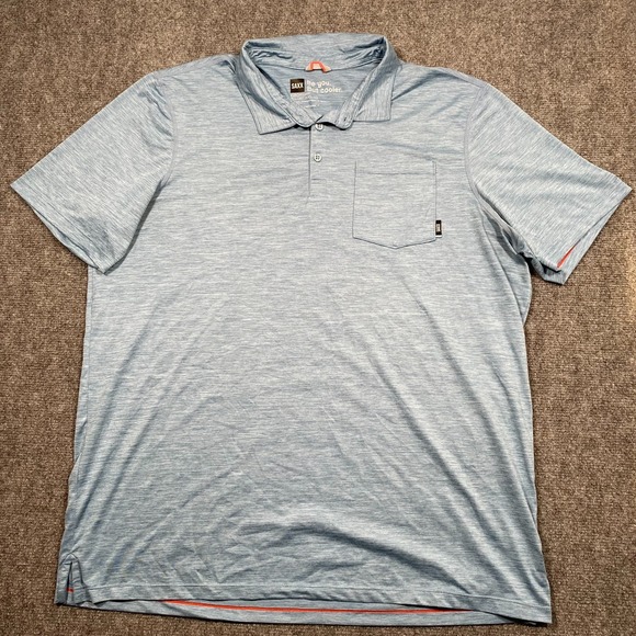 SAXX Polo Shirt Mens XL Blue DropTemp All Day Cooling Pocket Performance Golf - Picture 1 of 6